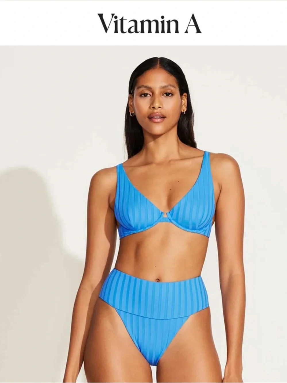 Vitamin A Bikini Set Ribbed Swimsuit - Picture 1 of 14